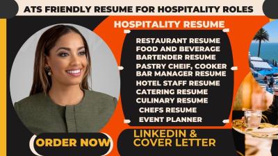 I will write winning resume for chefs, food service, revenue managers, hotel staff CV