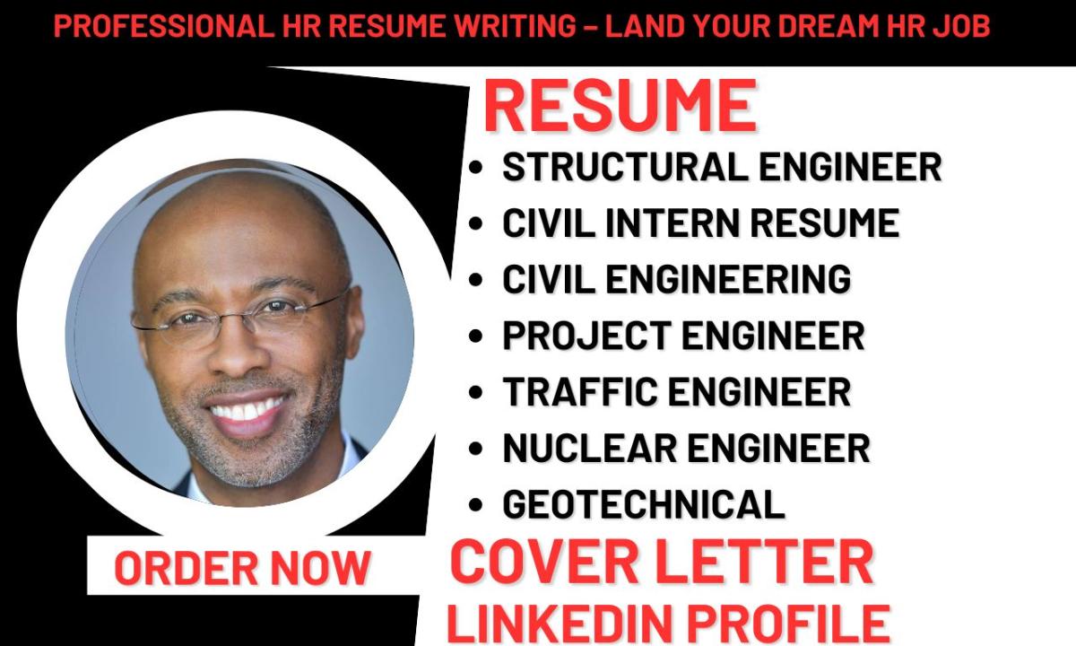 I will craft an engineering resume, civil engineer, intern structural engineer, project