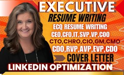 I will write an ATS optimized executive resume, CV, LinkedIn, cover letter, IT, VP