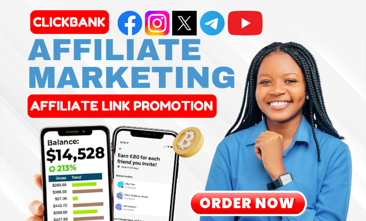 I will do Clickbank Affiliate Link Promotion, Affiliate Marketing, Affiliate Link Sign Up