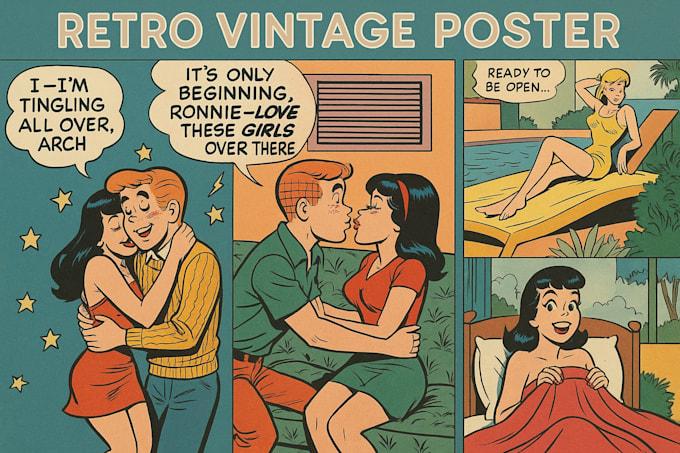 I will NSFW Retro Comic Vintage Page Illustration Retro Comic Book Retro Poster Pop Art