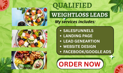 I Will Generate Weightloss Leads Landing Page Diet Plan Fitness Leads Facebook Ads
