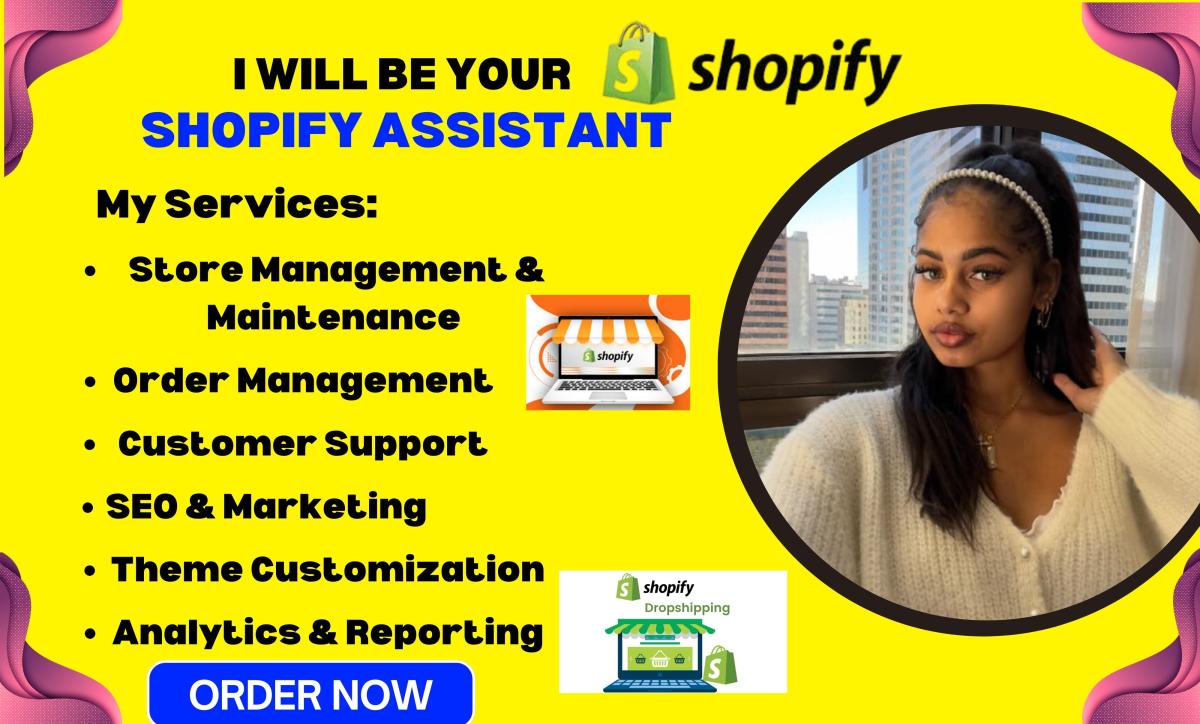 I will be your personal executive virtual administrative Shopify assistant data entry