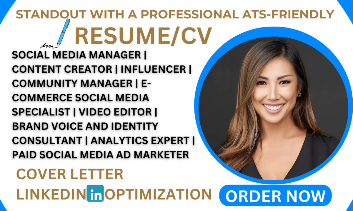 I will write a professional social media manager resume for digital job success