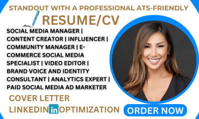 I will write a professional social media manager resume for digital job success
