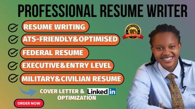 I will write professional resume cover letter ATS resume writing CV, LinkedIn profile
