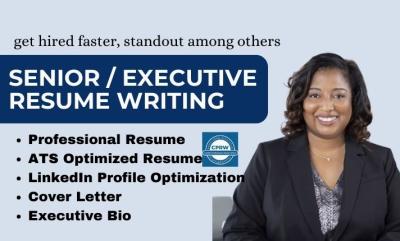 I will write professional executive resume, ATS resume, CV writing, federal resume