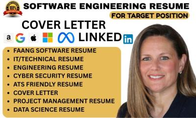 I will write software engineering resume, data engineer resume, IT resume, tech resume