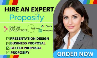 I Will Design Proposify, Better Proposal, PandaDoc, Qwilr, Docusign, JotForm Templates