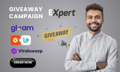 Design and Setup Giveaway Campaign Using Gleam, UpViral, and ViralSweep