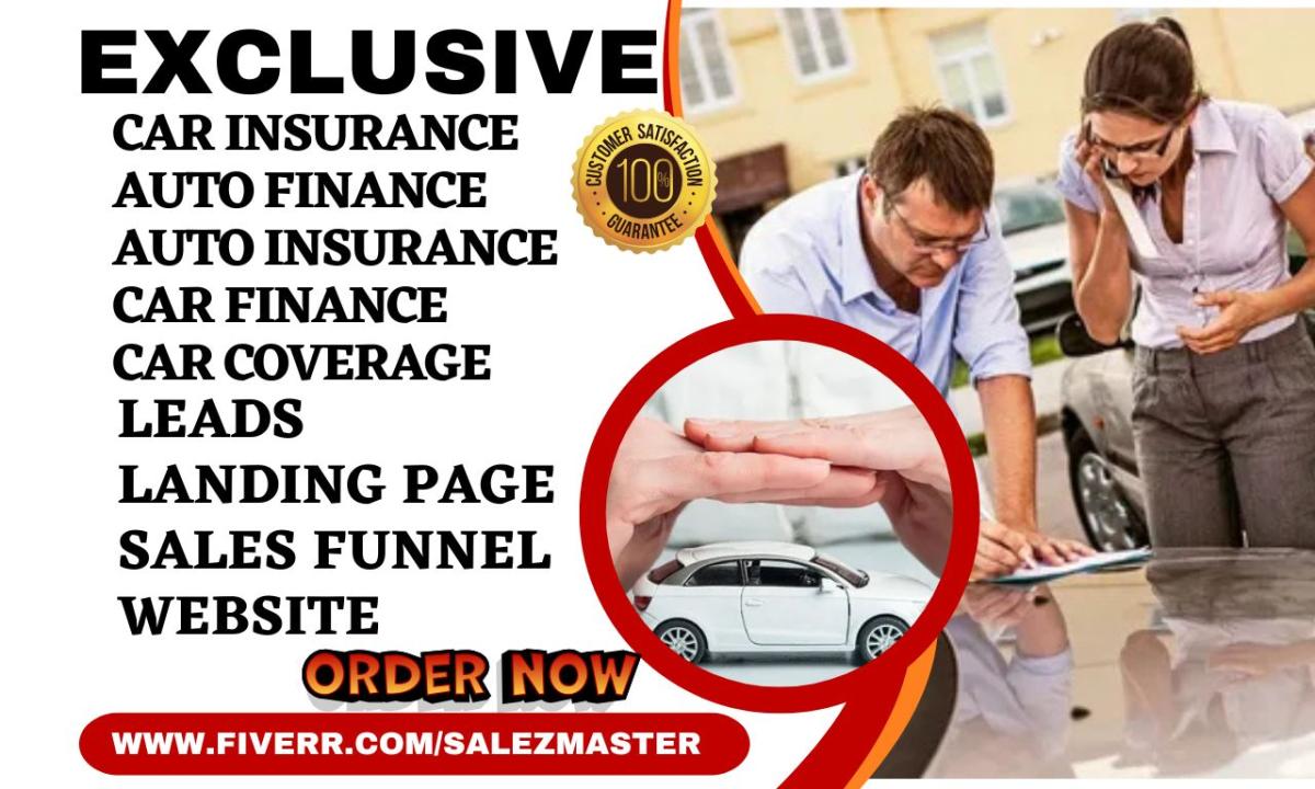 Generate Auto Insurance Leads, Car Finance, Car Loan & Car Insurance Landing Page