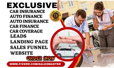 Generate Auto Insurance Leads, Car Finance, Car Loan & Car Insurance Landing Page