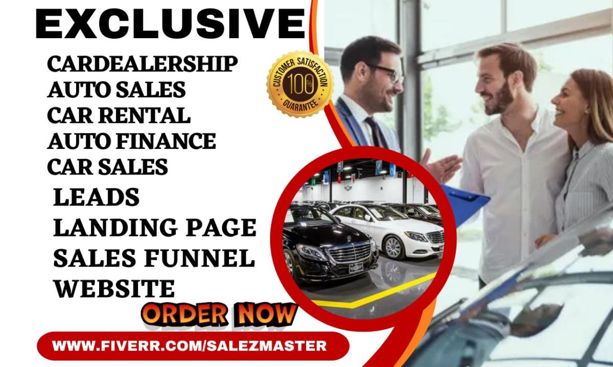 Generate Auto Dealership Leads, Car Sales, Auto Finance & Car Rental Landing Pages