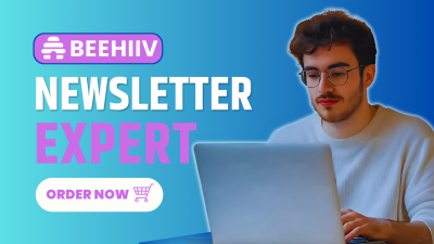 I will set up Beehiiv account, design Beehiiv AI newsletter template, and create Beehive landing page