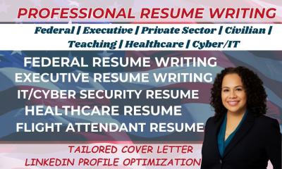 I Will Write Professional ATS Federal Executive Engineering IT Resume Writing