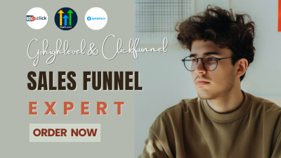 I will design gohighlevel sales funnels, build clickfunnels sales funnel, GHL website