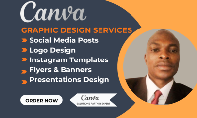 I Will Design Your Canva Logo, Canva Flyers, Canva Website, Canva Templates
