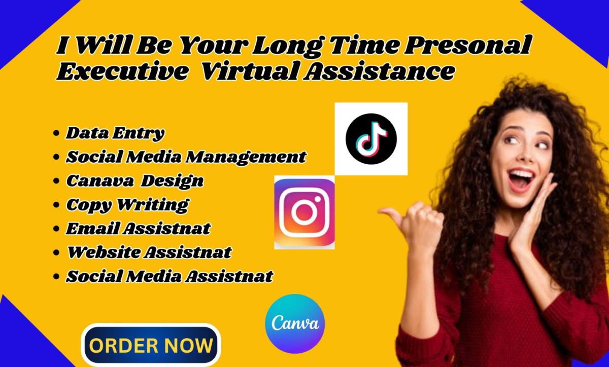I will be your long term personal executive administrative virtual assistant data entry