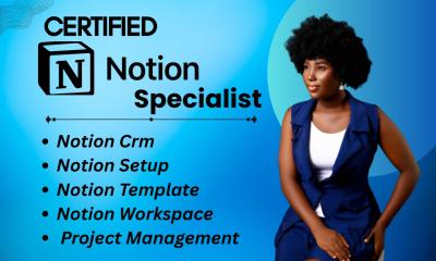 I will design a custom Notion template for Notion workshop project management