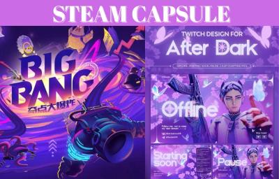 I will do steam capsule design game poster art design capsule game banner