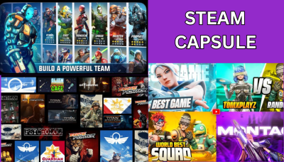 I will steam capsule banner, steam capsule art design, steam capsule game art banner