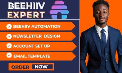 I will beehiv newsletter design expert beehiv landing page beehiiv expert beehive
