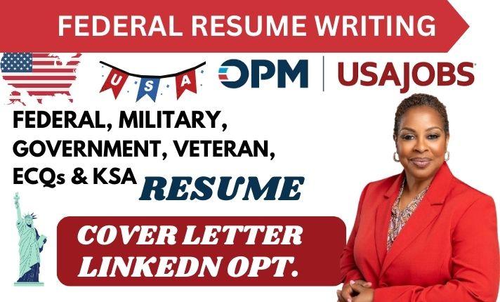 I will write federal resume writing USA jobs resume cover letter as federal recruiter