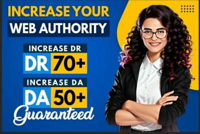 I will boost your Ahrefs DR up to 70 and Moz DA using safe SEO backlinks