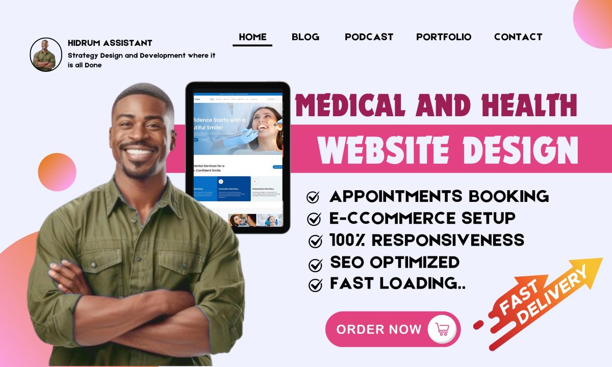 I will create a Medical Website, Healthcare Website, Dental Website, Home Care Website, or Clinic Website
