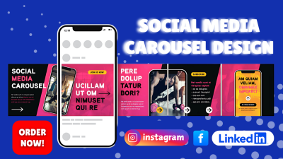 I will design social media carousel, banners, Canva editable template for Instagram
