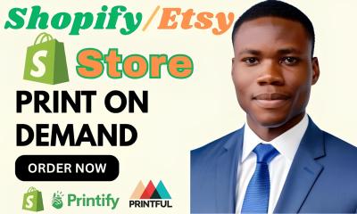 I will design and redesign your Etsy, Shopify, POD store, dropshipping store, Printify, or Printful shop