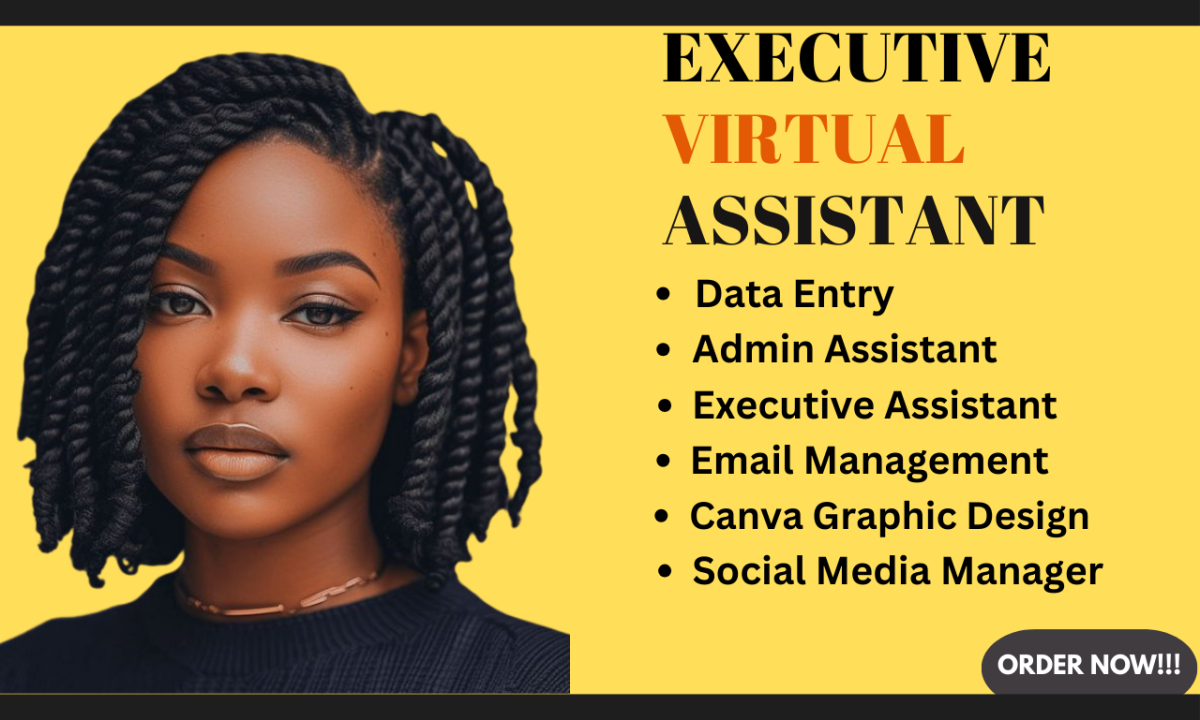 I will be your social media manager, Canva graphic designer, personal virtual assistant
