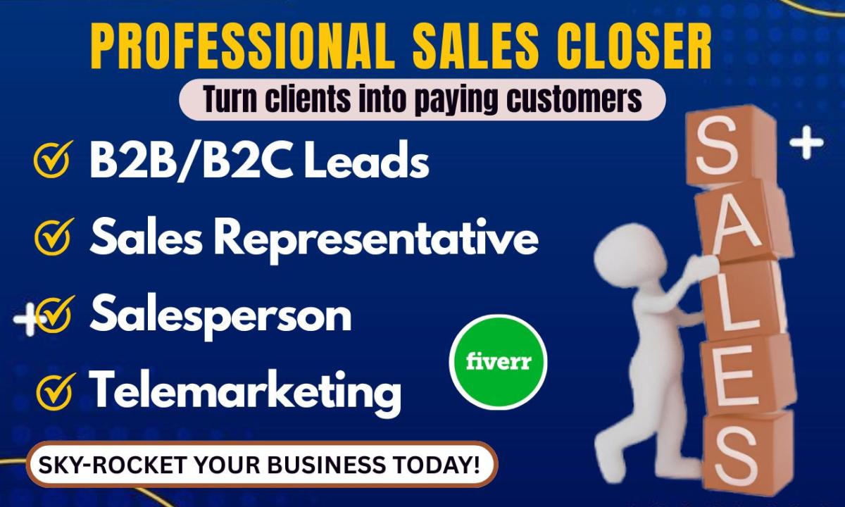 I will be your expert sales closer and appointment setter for high ticket offers
