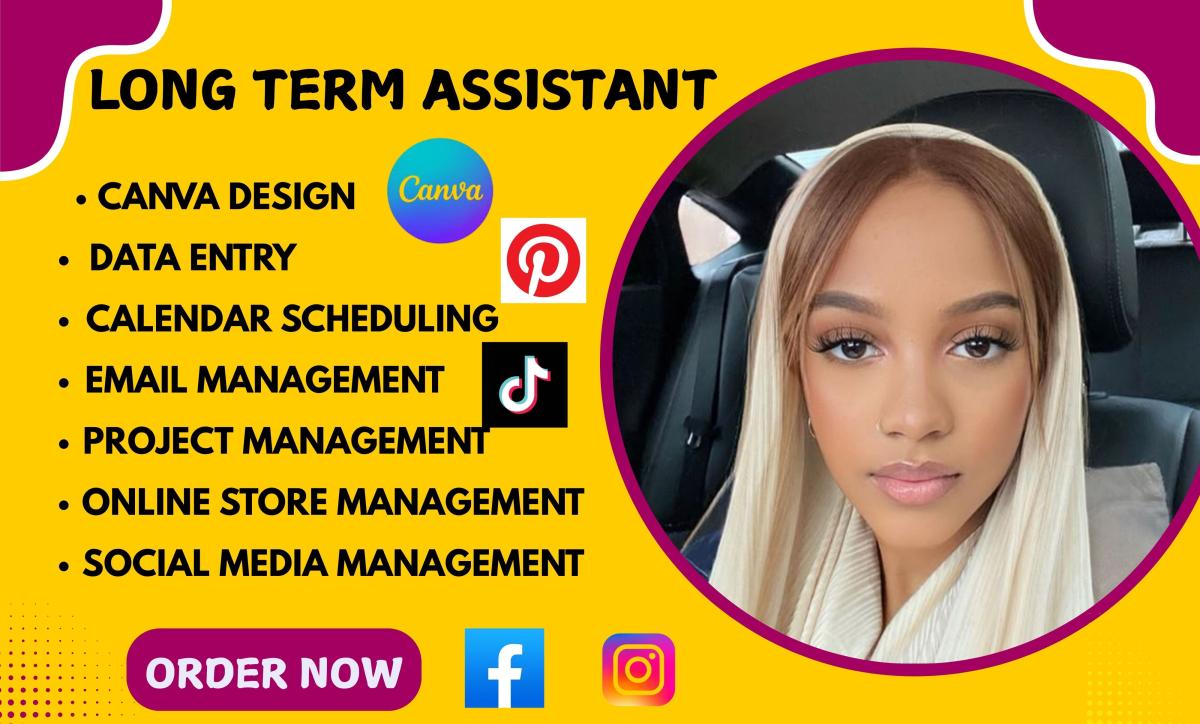 I Will Be Your Long Term Personal Executive Virtual Assistant & Social Media Manager