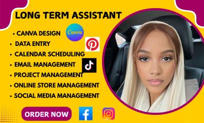I Will Be Your Long Term Personal Executive Virtual Assistant & Social Media Manager