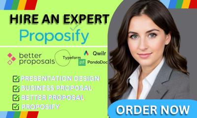 I Will Design Proposify, Better Proposal, PandaDoc, Qwilr, Docusign, JotForm Templates