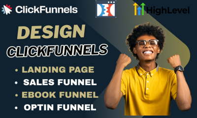 I Will ClickFunnels Landing Page Design & Sales Funnel in ClickFunnels, GoHighLevel, Wix