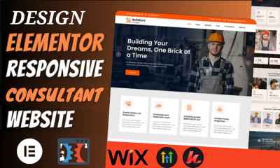 I Will Design WordPress Roofing, Construction Website, Cleaning Landing Page Elementor
