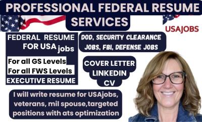 I will write a federal resume writing, executive resume, CV, ATS engineering resume