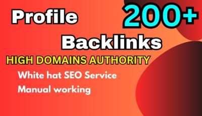 I will do 200 high authority permanent SEO profile backlinks