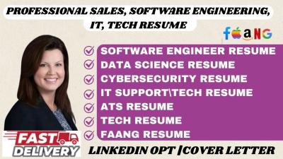 I will write sales resume marketing resume ATS resume tech resume executive resume