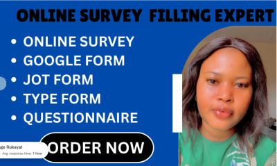I Will Fill Online Survey JotForm Google Forms GoHighLevel Survey to 2000 Respondents