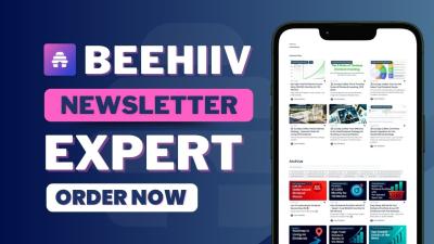 I will design beehiiv editable AI newsletter template, beehiv landing page setup, beehiive