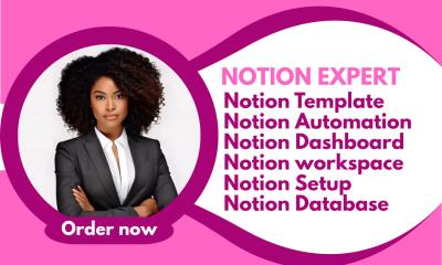 Setup Notion Template | Notion VA | Notion Workspace | Notion Expert | Notion Automation