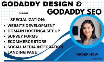 I will GoDaddy Design Website Development E-commerce SEO