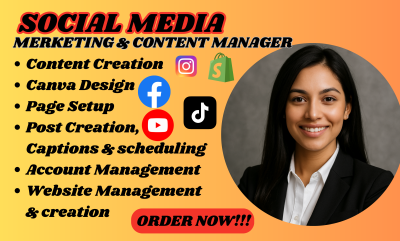 I will be your social media manager, Canva graphics designer, and personal virtual assistant