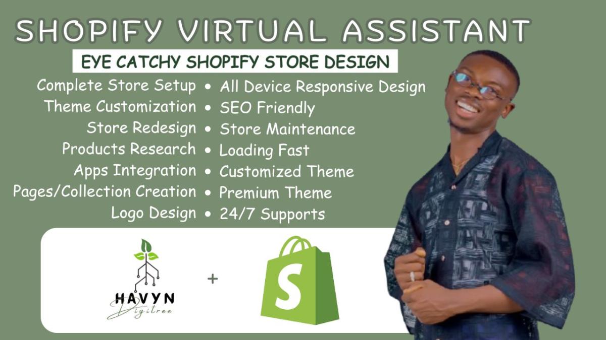 Be Your Shopify Virtual Assistant, Shopify Store Manager, Shopify Website Design