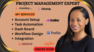 I will setup Monday.com automation and integration ClickUp Asana Trello Monday CRM