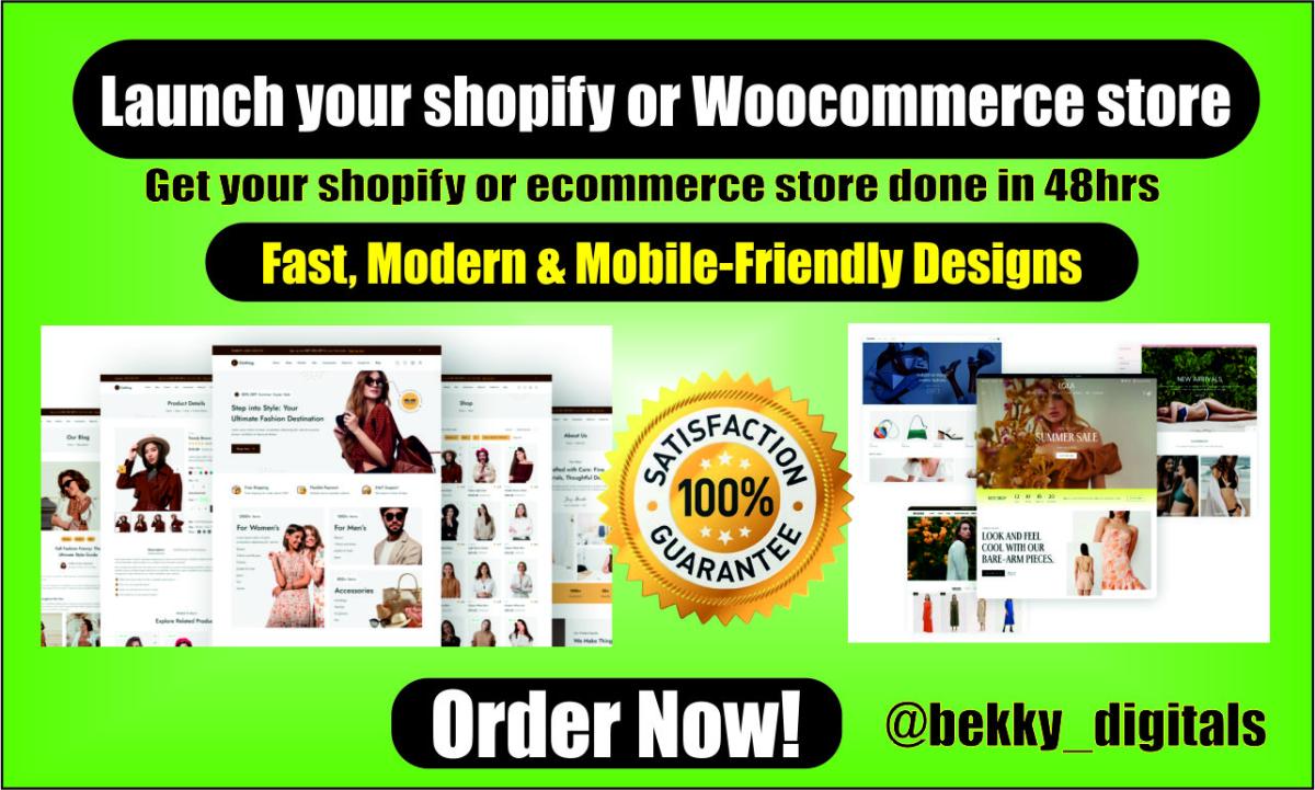 I will design a high converting Shopify dropshipping fashion store that drives sales