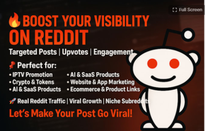 I will do Reddit post for IPTV website, Crypto business, E-commerce, SaaS product SEO